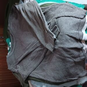 Gray Waffle Knit Long Sleeve (unisex)